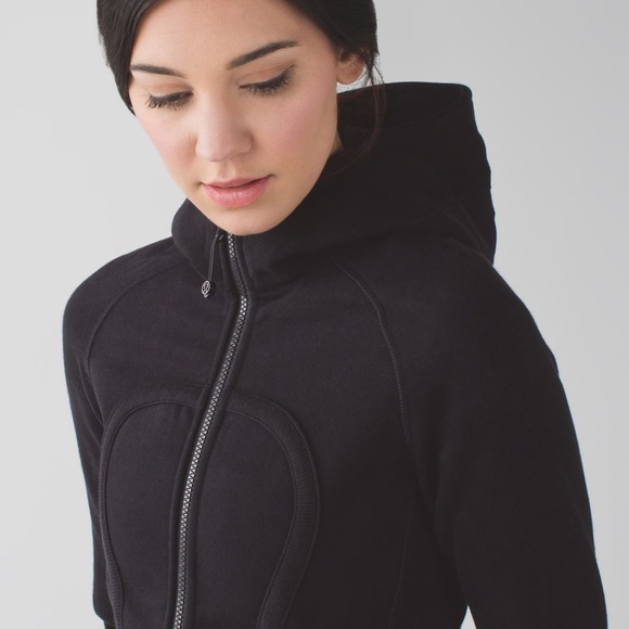 lululemon athletica Tops - Lululemon Black Scuba Hoodie Stretch Lined Hood Size 8